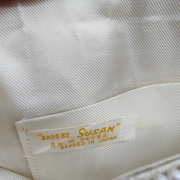 Vintage Beaded Clutch / Faux Pearl / Made in Japan - Picture 3 of 5